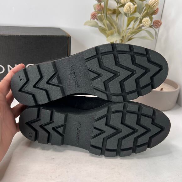 Vionic Willa Wedge Loafers Suede Slip On Black Women's 8.5 NWD Water Repellent - Picture 10 of 12